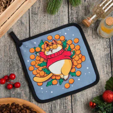 Прихватка "Merry Xmas" 17х17см,35% х/л,65% п/э,ватин 250г/м2