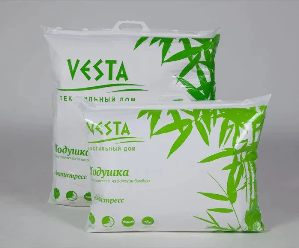 Подушка стёганная 50х70 см, бамбуковое волокно, ткань глосс-сатин, п/э 100%