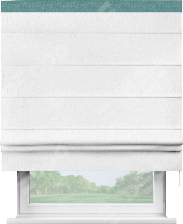 Римская штора «Кортин» с кантом Кинг, для проема, лён белоснежный