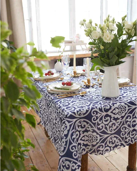 Скатерть Доляна Vintage patterns 150*110 +/- 2 см, 100% п/э