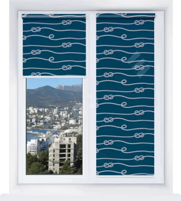 Рулонная штора Мини с принтом Морской узел