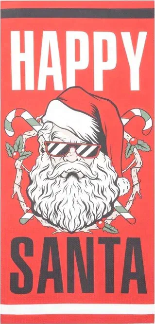 Полотенце Этель Happy Santa 70х146 см, 100% хлопок  160гр/м2