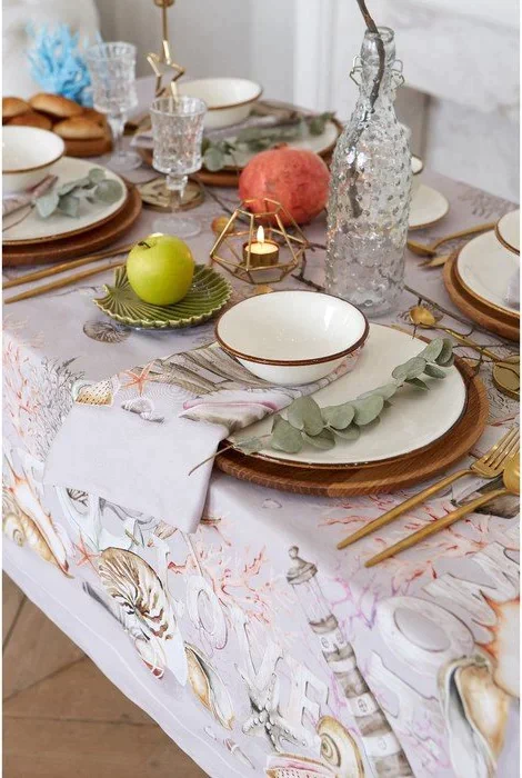 Скатерть Этель «Коралловый риф» 220х145см +/-3см, 100% хл, саржа 190 гр/м2