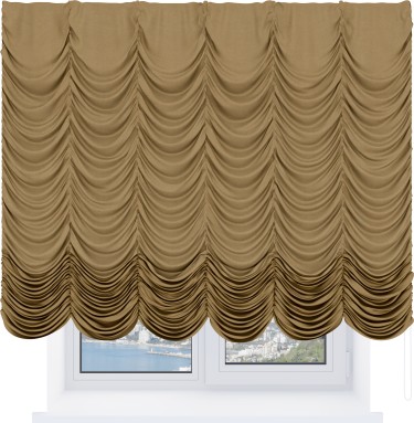 Французская штора «Кортин», вельвет горчица