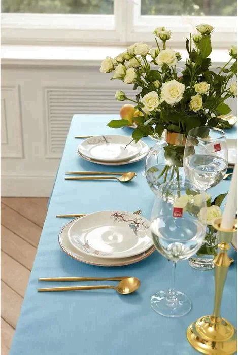 Скатерть Этель Elegance 150*220 +/-3см, цв.серо-синий, пл. 192 г/м2, хл с ВГМО