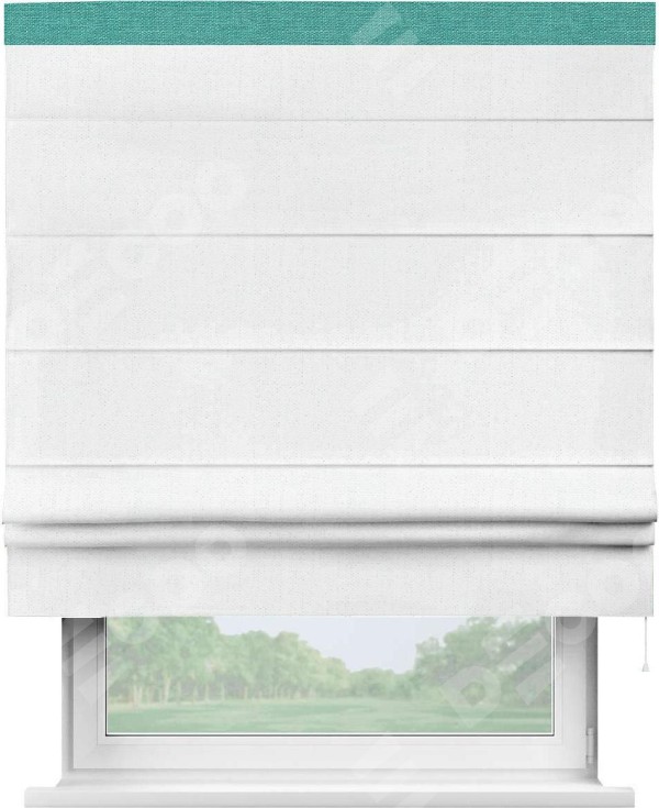 Римская штора «Кортин» с кантом Кинг, для проема, лён белоснежный