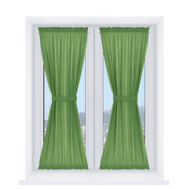 Штора песочные часы «Кортин», ткань вельвет салатовый