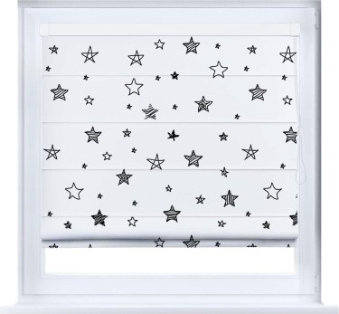 Римская штора «Кортин» кассетная «Звёзды»
