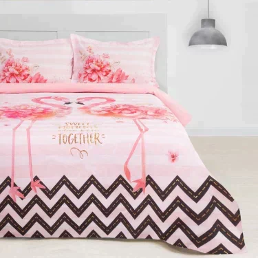 Постельное белье "Этель" 2 сп Flamingo 175*215 см, 200*220 см, 50х70+3 см - 2 шт