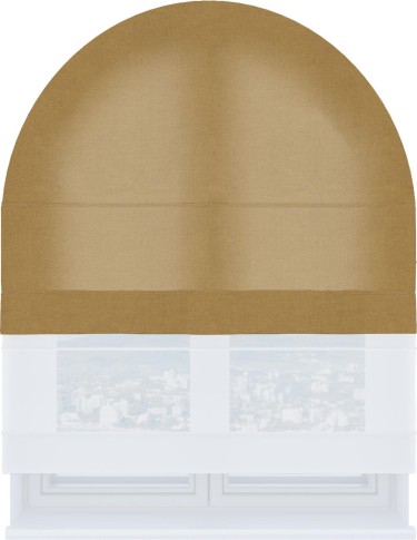 Римская штора «Кортин» день-ночь для арочного проёма, ткань вельвет горчица