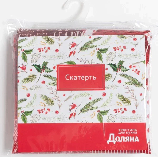 Скатерть Доляна «Новогодняя мозайка» 145х220 см, 100% п/э