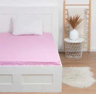 Простыня на резинке Этель 160*200*25 см, Pink style, 100% хлопок, поплин, 125 г/м²