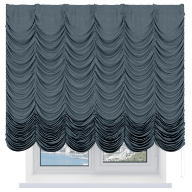 Французская штора «Кортин», вельвет серый