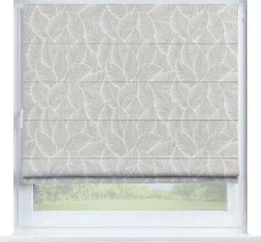 Римская штора «Кортин» на створку «Бежевые листья»