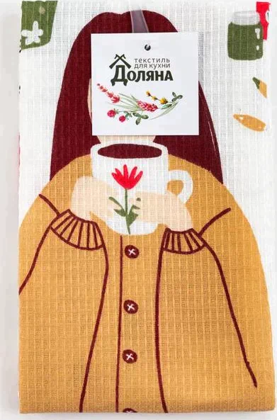 Полотенце кухонное Доляна «Дома не скучно» 35х60 см, 100% хл, 160г/м2