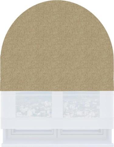 Римская штора «Кортин» день-ночь для арочного проёма, стиф димаут бежевый