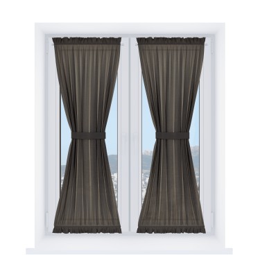 Штора песочные часы «Кортин» лён тёмно-коричневый