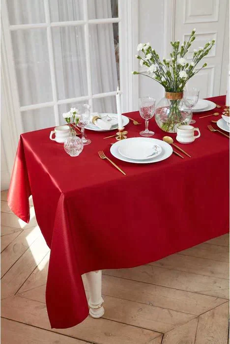 Скатерть "Этель" Elegance 150*180 +/-3см, цв.бордовый, пл. 192 г/м2, хл с ВГМО