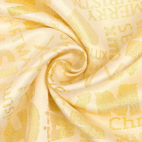 Скатерть Этель «Новый год: Merry xmas» цвет золотой, 142*110 +/-3 см, 115 ±10 гр, 100% п/э
