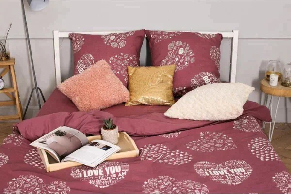 Постельное бельё "Этель" дуэт Te amo (вид 2) 143 х 215 см - 2 шт., 240*220 см, 70 х 70 см - 2 шт, бязь
