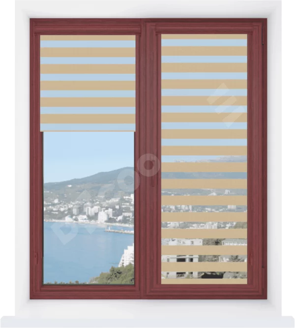 Рулонная штора День-ночь Уни 2 Linen 02 бежевый, размеры от 20 до 120 см