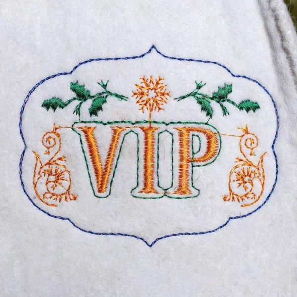 Банная шапка с вышивкой "VIP"
