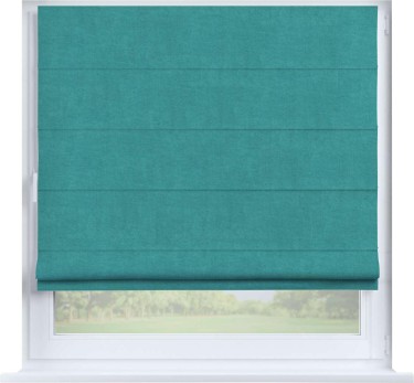 Римская штора «Кортин», канвас бирюзовый, на створку