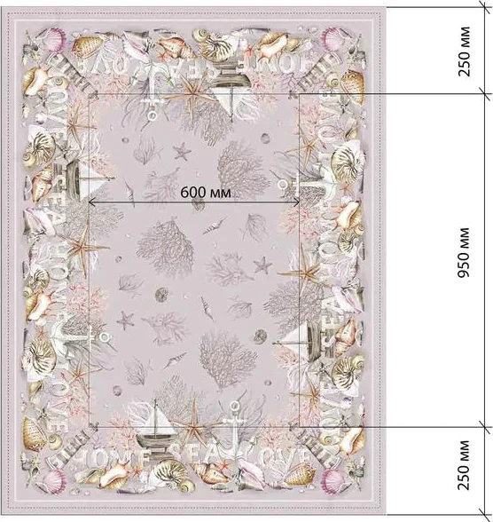 Скатерть Этель «Коралловый риф» 180х145см +/-3см, 100% хл, саржа 190 гр/м2
