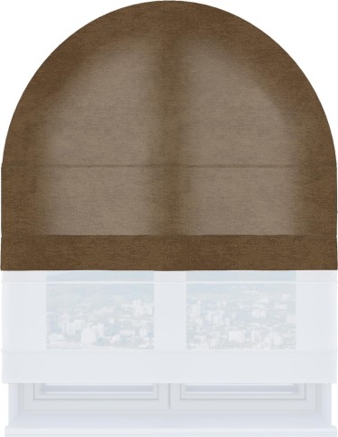 Римская штора «Кортин» день-ночь для арочного проёма, ткань софт однотонный бронзовый