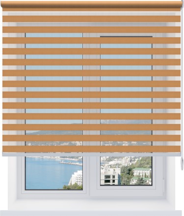 Рулонная штора День-ночь Basic светло-коричневый