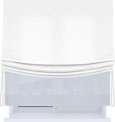 Римская штора «Кортин», день-ночь с мягкими складками, лён белый