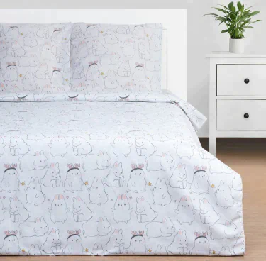 Постельное бельё Этель Дуэт Cute rabbits 143х215 см - 2 шт, 220х240 см, 70х70 см - 2 шт