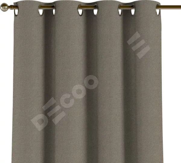 Комплект штор на люверсах лён димаут серо-зелёный