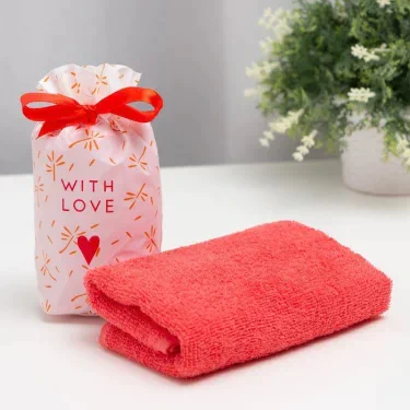 Полотенце в мешочке Экономь и Я "With love" 30*60 см, 100% хлопок, 320 гр/м2