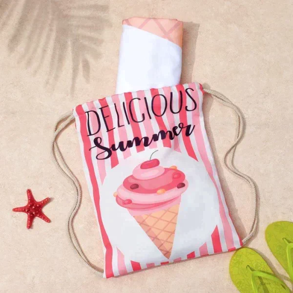Полотенце пляжное в сумке Этель "Summer", 70*140 см, микрофибра, 100% п/э