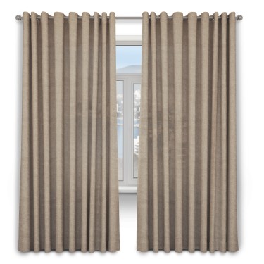 Шторы на люверсах ткань лён кашемир коричневый