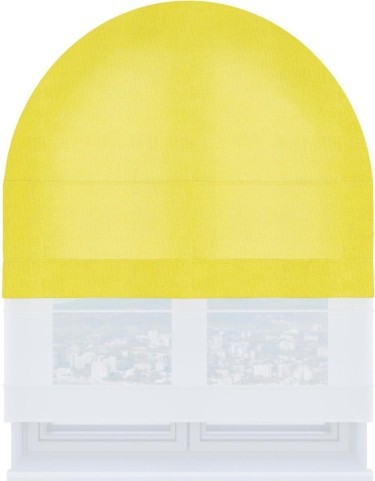 Римская штора «Кортин» день-ночь для арочного проёма, ткань вельвет светло-желтый