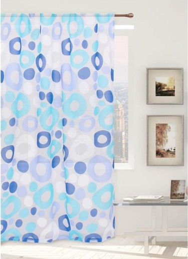 Тюль "Этель"Калейдоскоп (голубой) б/ утяжелителя, ширина 280 см, высота 270 см