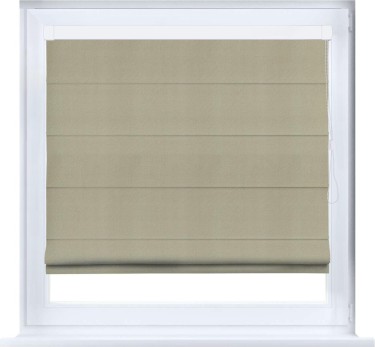 Римская штора «Кортин» кассетная, ткань pipa блэкаут светло-бежевый