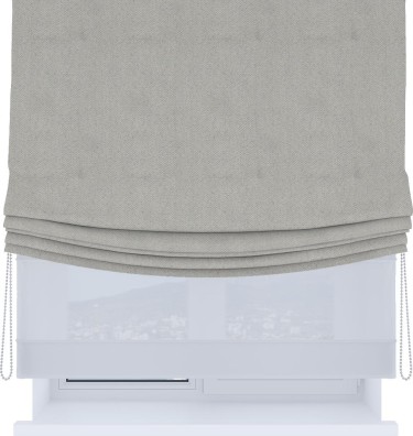 Римская штора «Кортин», день-ночь с мягкими складками, блэкаут с блеском тёмно-серый