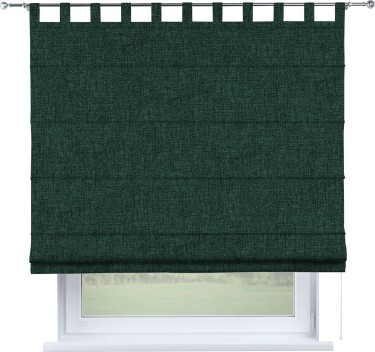 Римская штора «Кортин», рогожка димаут тёмно-зелёный, на петлях