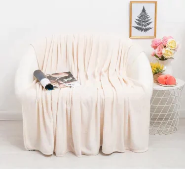 Плед Plain 200х220см, слоновая кость микрофибра 190г/м пэ100%