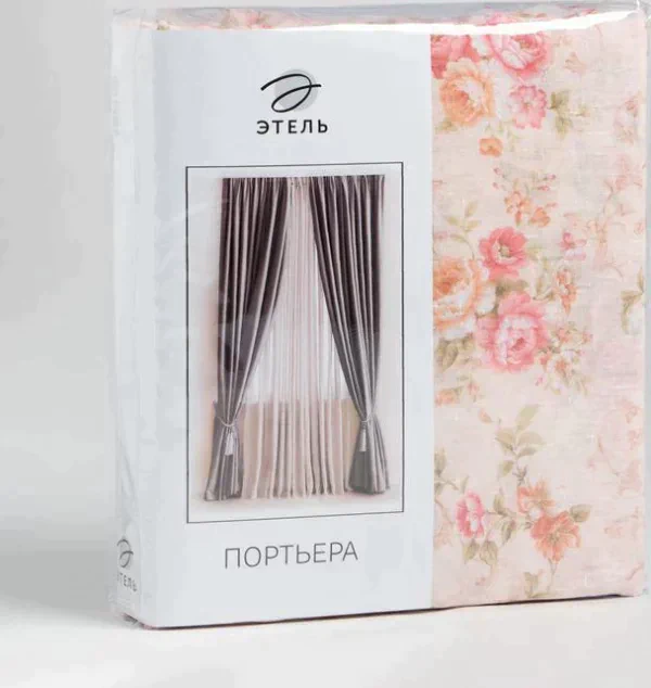 Штора тюлевая  "Этель" 260*250 см Нежные цветы б/утяжелителя,100% п/э