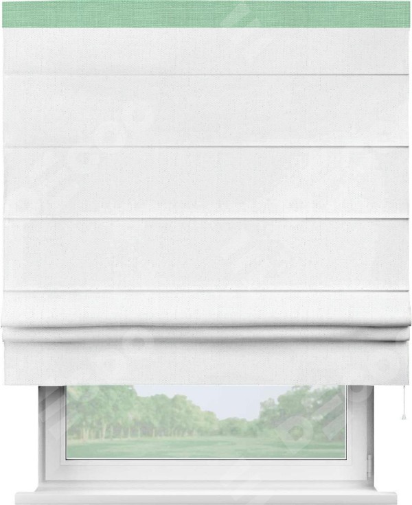 Римская штора «Кортин» с кантом Кинг, для проема, лён белоснежный