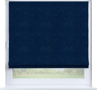 Римская штора «Кортин» на створку, ткань софт однотонный синий