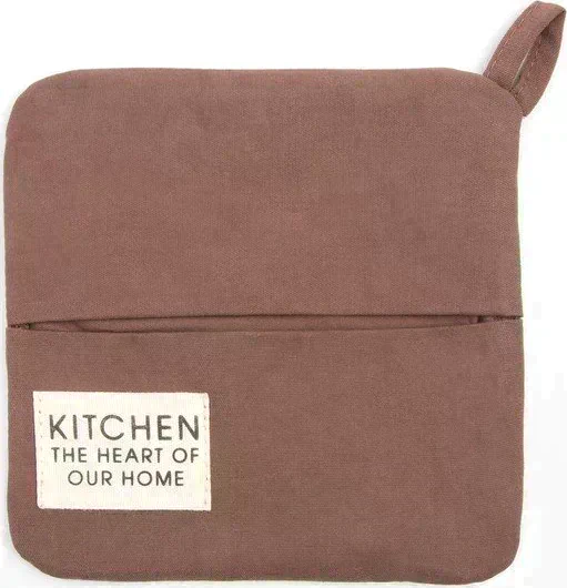 Набор кух. Этель Kitchen, цв. коричневый, варежка-прихватка 18х29 см, прихватка 19х19 см