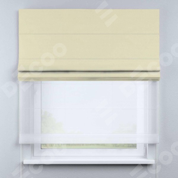 Римская штора «Кортин» день-ночь, ткань блэкаут однотонный, бежевый