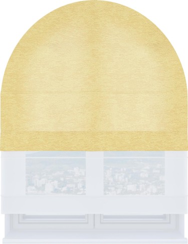 Римская штора «Кортин» день-ночь для арочного проёма, ткань софт однотонный золотой