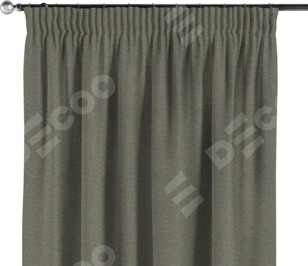 Комплект штор на тесьме «Карандаш», лён димаут стальной