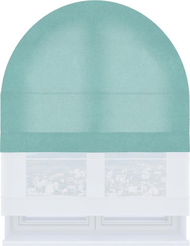 Римская штора «Кортин» день-ночь для арочного проёма, ткань вельвет тиффани